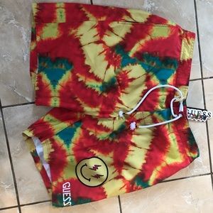Guess x J Balvin collaboration tie dye swim trunk